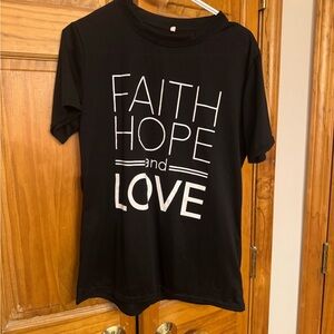 Black 'Faith Hope and Love' Graphic Tee